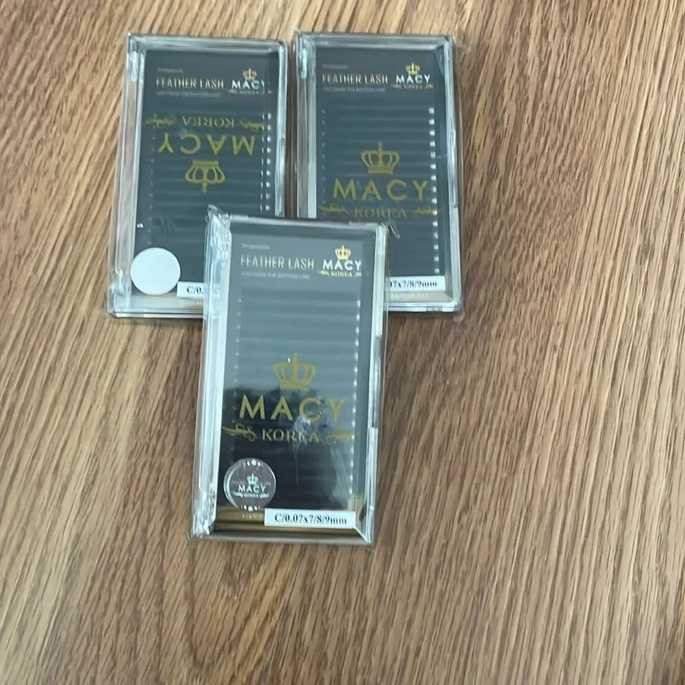 Macy Korea Eyelash Extensions SG Feather Lash (Set of 3) C/ 0.07 X7,8,9 mm
